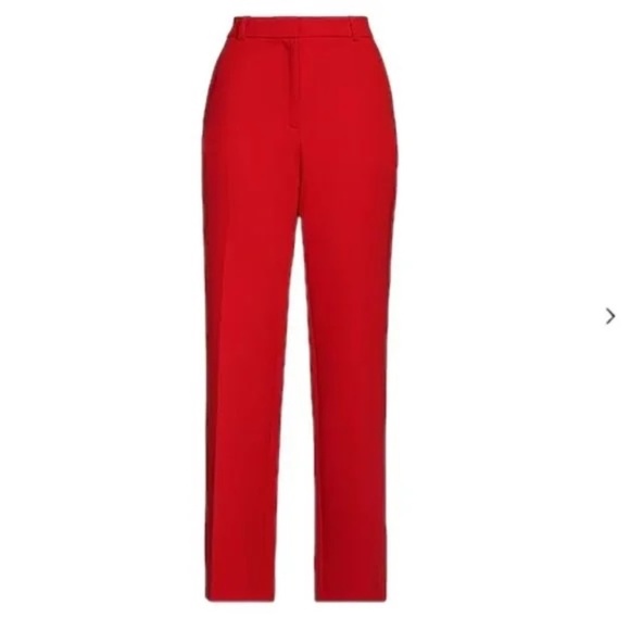 Maje Italian Casual Tailored Crepe Crop Pant in Red 6/8 38 - Picture 8 of 8